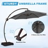 Hyleory 10/11/12 ft. Outdoor Curvy Cantilever Umbrella with Sand Bag Umbrella Base - 4 of 4