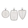 Wood Floral Carved Design Wall Decor with Ring Hanger Set of 3 White - Olivia & May: Farmhouse Style MDF Vertical Sculptures - 2 of 4