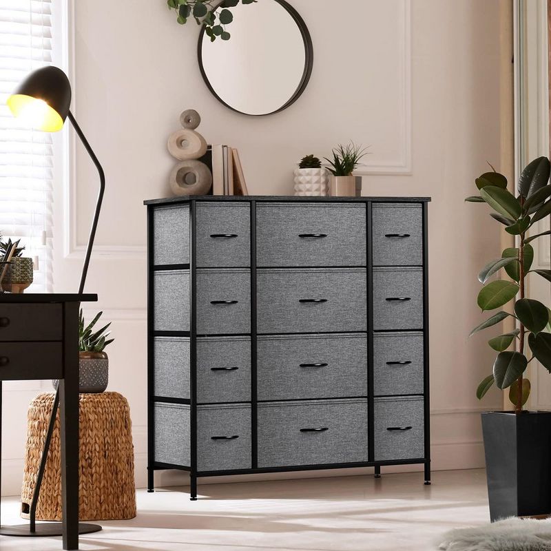 Sorbus Dresser with 12 Drawers - Chest Organizer Unit with Steel Frame Wood Top and handle - Large Dresser for Bedroom, Nursery & etc, 2 of 7