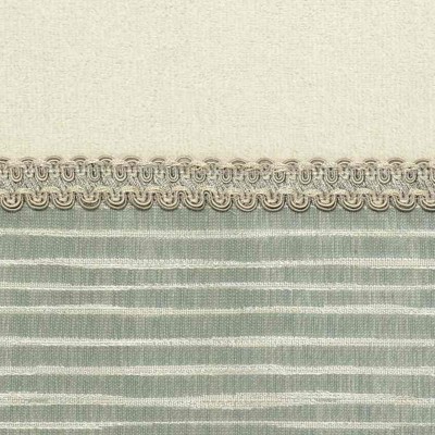 Ivory and Sage Cotton Bath Towel with Woven Border