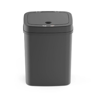 LunaLulinlk 3.2 Gallon Trash Can, Plastic Touchless Bathroom Trash Can, Black