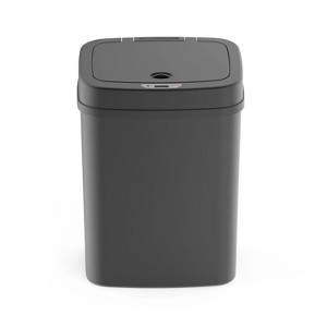 LunaLulinlk 3.2 Gallon Trash Can, Plastic Touchless Bathroom Trash Can, Black - 1 of 4