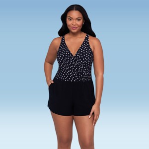 Trimshaper Women's Kim Romper Swimsuit - 1 of 3