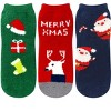 Wrapables Novelty Winter Warm Christmas Fuzzy Slipper Socks for Adult (Set of 3), Merry Xmas - 3 of 4