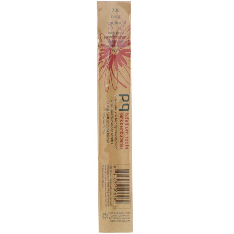 Bdellium Tools Pink Bambu Series, Eyes 708, 1 Bent Eyeliner Brush, 3 of 4