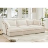 Oversized 120" Chenille Slipcovered 3 Seater Modular Sleeper Sectional Sofa Bed with French Edges and Removable Covers, 6-Piece Free combination - 2 of 4