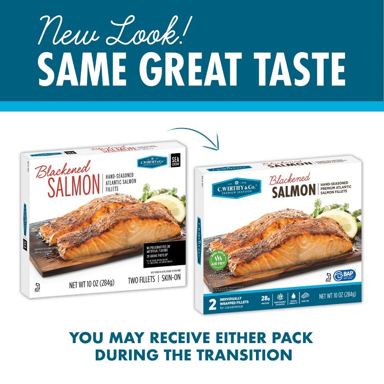 C. Wirthy & Co. Blackened Hand-Seasoned Atlantic Salmon Fillets - Frozen - 10oz, 4 of 10