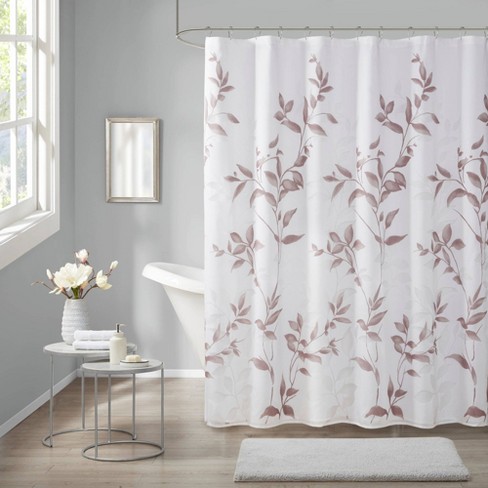 mauve pink shower curtain