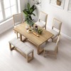 6-Piece Dining Table Set for 6, 60" Wooden Kitchen Table with 4 Chairs & Bench, Solid Rubberwood Frame, Perfect for Dining Room & Kitchen - 2 of 4