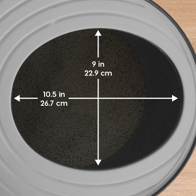Modern Black and Gray Round Top Entry Cat Litter Box