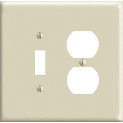 Leviton Ivory 2 gang Nylon Duplex/Toggle Wall Plate (Pack of 25)