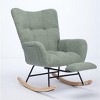 Racxily Modern Nursery Rocking Chair, Upholstered Glider Chair with High Backrest, Rocker Accent Armchair with Solid Wood Legs - 2 of 4