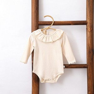 MyKids-Usa Autumn Hot Selling Baby Girls Simple Casual Solid Color Onesies Bodysuits - 1 of 3
