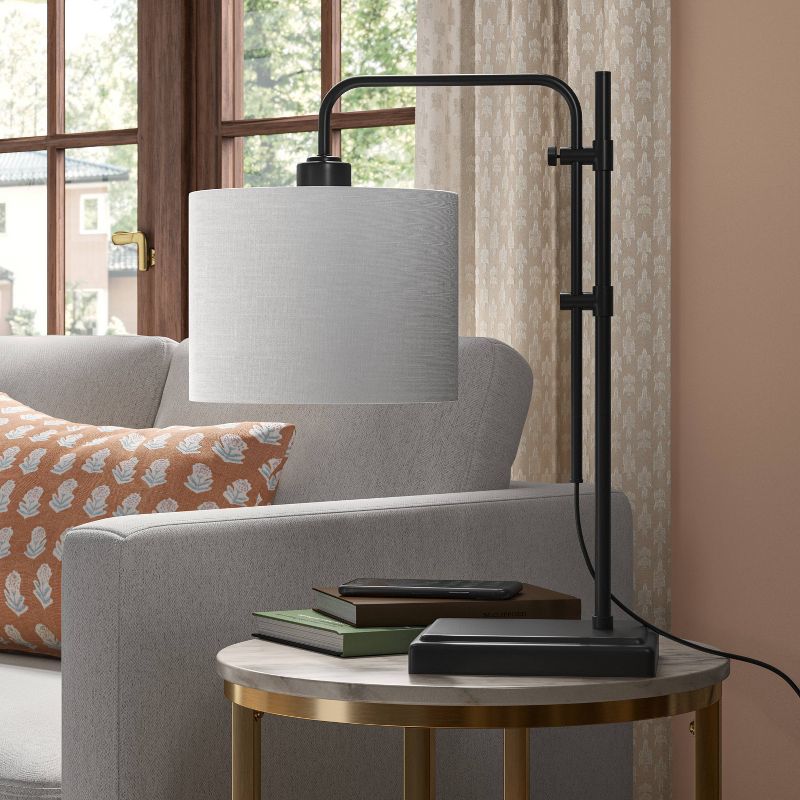 Knox Adjustable Shaded Table Lamp Black - Threshold™, 3 of 11