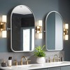 24 in. W x 35 in. H Arched Metal Framed Pivoted Bathroom Wall Vanity Mirror Round Corners in Silver - 2 of 4
