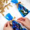 Juvale 100-Pack Twist Tie Bows, Metallic Gold Pre-Tied Satin Ribbon for Gift Wrap Bags, Party Favors, Baked Goods 2.5x3 in - 2 of 4