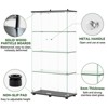 CAVINAS Glass Display Decorative Bookshelf with 4-Shelf Double Doors and Lock,Tempered Glass Floor Standing Storage Shelves for Living Room - 4 of 4