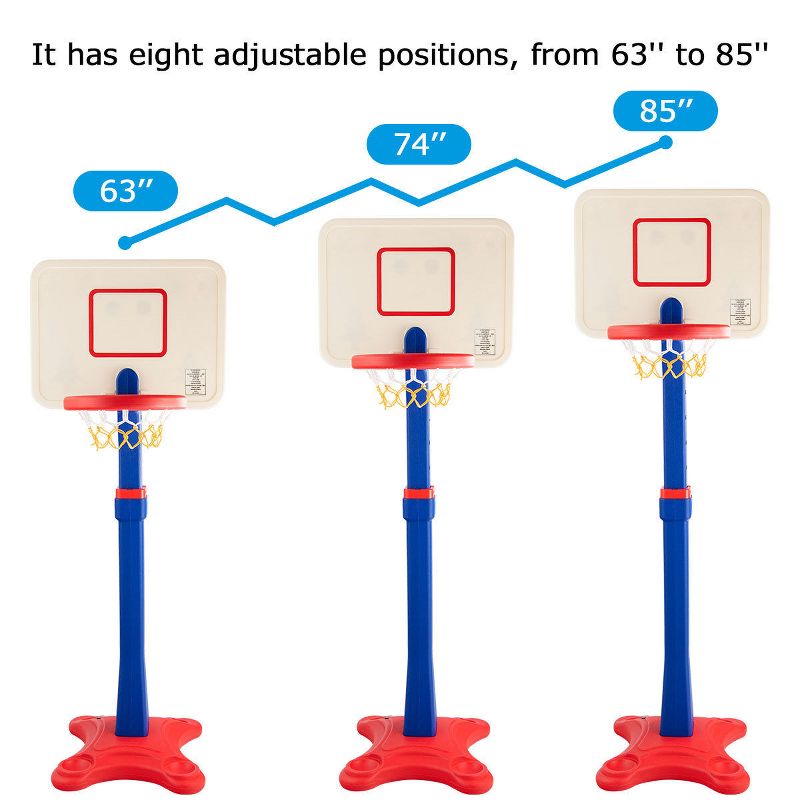 Costway Kids Children Basketball Hoop Stand Adjustable Height Indoor Outdoor Sports Toy, 5 of 9