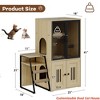 All-in-One Cat Litter Box Furniture Enclosure w/ Hammock & Scratching Posts, Magnetic Door Cat Toilet, Wooden Dual Hidden Litter Box - 3 of 4