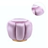 Simple Relax Round Ottoman with Metal Base in Pink and Gold - 4 of 4