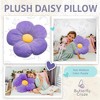 Butterfly Craze Daisy Lounge Flower Pillow - Medium 20 Inches, Cozy & Stylish Floor Cushion, Machine Washable - Plush Microfiber, Purple - 2 of 4
