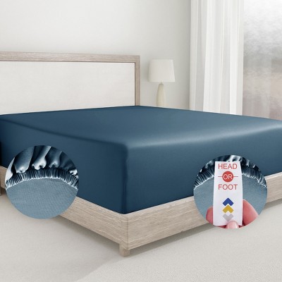 Peacock Blue California King Cotton Sateen Deep Pocket Sheet Set