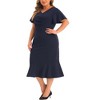 Agnes Orinda Women's Plus Size Wrap V Neck Flutter Short Sleeve Cocktail Party Bodycon Dresses - 2 of 4