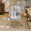 Karl Home Upholstered Armchair Ergonomic Home Office Chair with Adjustable Height Swivel Rolling Wheels Vanity Chair for Living Room In Gray - 3 of 4