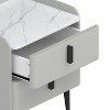 Racxily Nightstand with 2 Drawers, Night Stand with Marble-Pattern Tabletop, Modern Beside Table for Bedroom, End Table for Living Room - 4 of 4