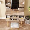 TopComfy Vanity Tables 4 Drawer Vanity Desk with Mirror Makeup Table Dressing Table with Jewelry Storage for Bedroom, Brown, 29.92"*15.75"*51.18" - 4 of 4