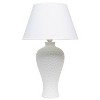 20.08" Traditional Ceramic Texture Imprint Winding Table Desk Lamp with Matching Fabric Shade - Creekwood Home - 4 of 4