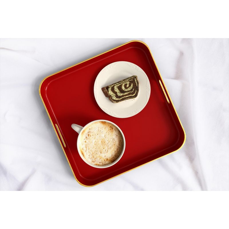 American Atelier Square Tray with Gold Trimming & Handles, 2 of 9