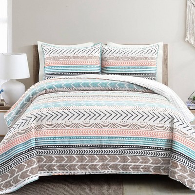 3pc Full/Queen Hygge Geo Quilt Set - Lush D&#233;cor