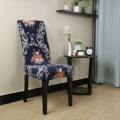 1 Pc Polyester Spandex Stretch Vintage Style Floral Printed Dining Chair Slipcovers Multicolored  - PiccoCasa