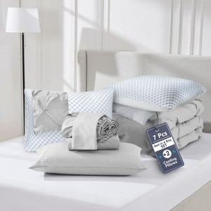 Nestl Comforter Set, 9 Piece Pinch Pleated Bedding Set, Bed in a Bag, All season Bed Set with Cooling Pillows - 1 of 4