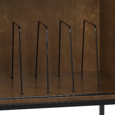 Byron 45'' Brown and Black Modern Vinyl Record Storage Console