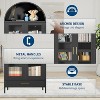 73" Arched Metal Storage Cabinet, Adjustable Shelves & Drawer Option, Bookcase Storage Organizer with Glass Doors ,Cold-Rolled Steel - 4 of 4