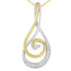 Haus of Brilliance Espira 10K Two-Tone Gold Round Cut Diamond Sparkling Spiral Pendant Necklace - 2 of 4