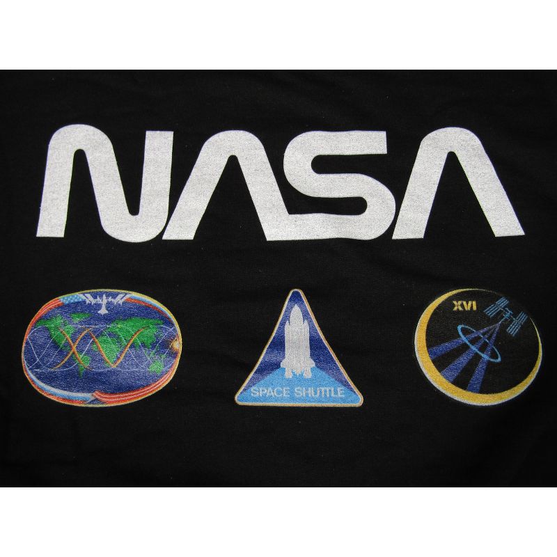 NASA Logo Patches Boy's Black Long Sleeve Shirt, 2 of 3