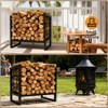 Garvee Small Firewood Rack Outdoor, Heavy Duty Metal Fireplace Log Holder Indoor, Wood Stove Accessories for Fire Pit, 17.5" W x 11.8" D x 15.7" H - 3 of 4