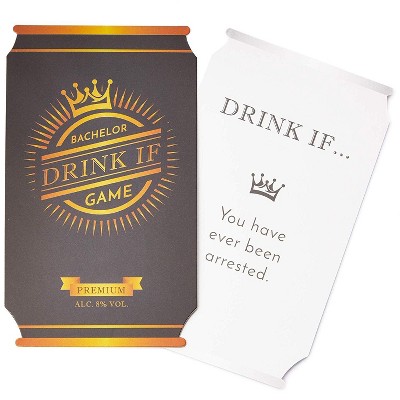 Blue Panda Drink If Game Set, 30-Piece Beer Can Shaped Drinking Card Games for Adults, Bachelor Party, Boys Night Out