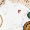 Christmas Bow Quilted Print - Women's Short Sleeve Graphic T-Shirt - 2 of 4