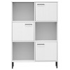 vidaXL Bookcase with Metal Legs White 35.4 in.x13.8 in.x50.6 in. Solid Wood OSLO - 4 of 4