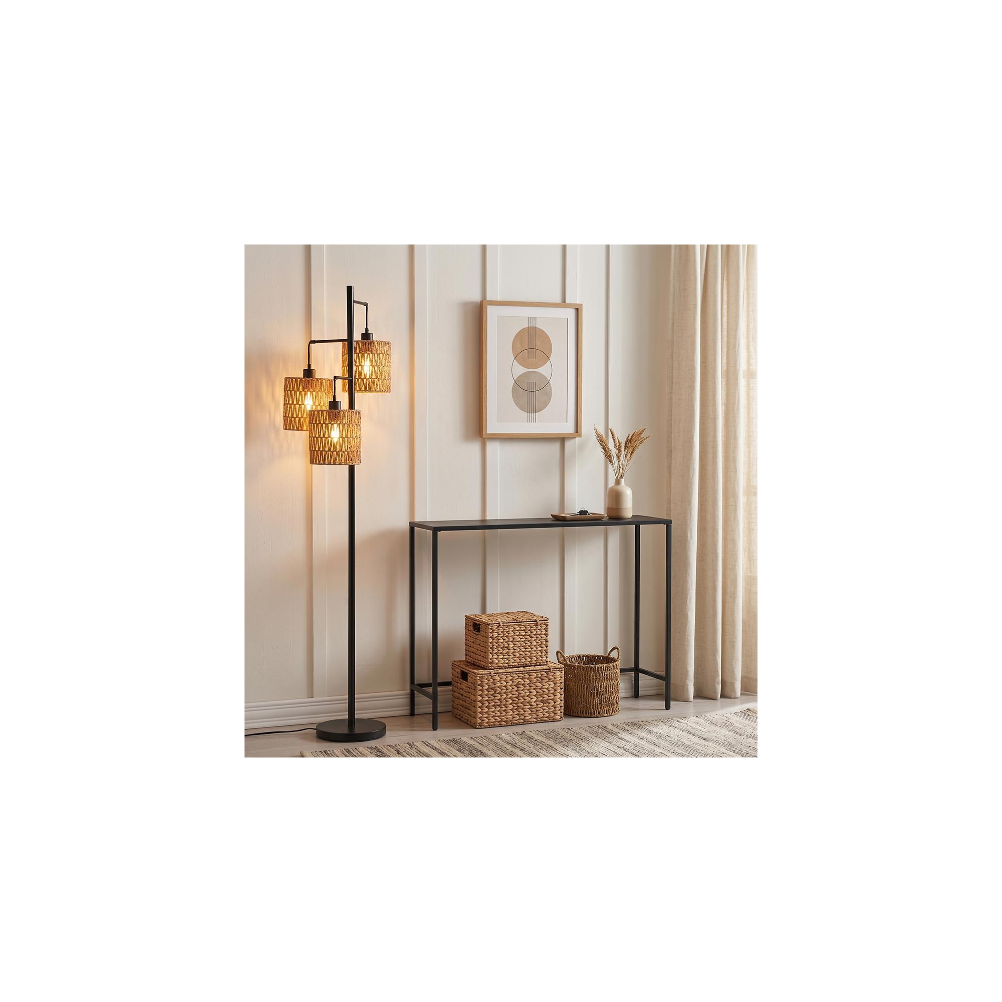 Maxax 65" Boho Rattan Floor Lamp for Living Room, 3 Lights Farmhouse Tree Standing Lamp for Bedroom