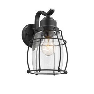 Chloe Lighting Charlotte Industrial 1 Light Textured Black Outdoor Wall Sconce 11" Tall - 1 of 4