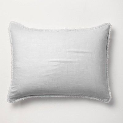 Standard Heavyweight Linen Blend Comforter Sham Light Gray - Casaluna™