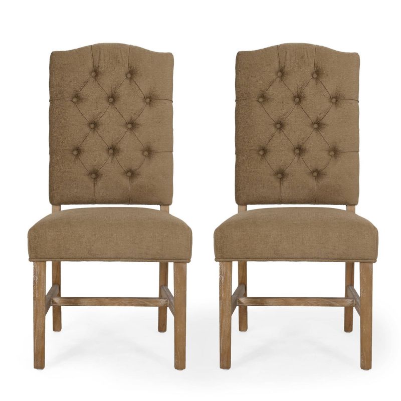 2pk Hyvonen Contemporary Fabric Tufted Dining Chairs - Christopher Knight Home, 1 of 13