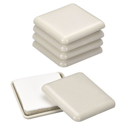 Unique Bargains Plastic Self-adhesive Square Carpeted Tile Vinyl Sliding Pads