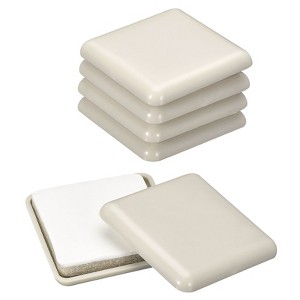 Unique Bargains Plastic Self-adhesive Square Carpeted Tile Vinyl Sliding Pads - 1 of 4