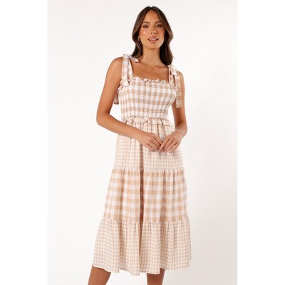 Rach Midi Dress - Beige Check M : Target